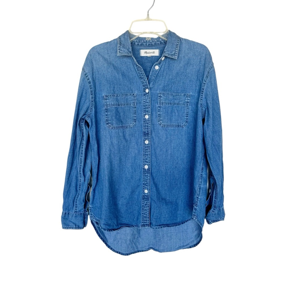 Madewell Denim Oversized Ex-Boyfriend Shirt Hutcherson Wash